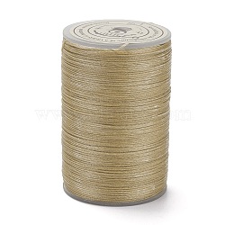 Round Waxed Polyester Thread String, Micro Macrame Cord, Twisted Cord, for Leather Sewing Stitching, Tan, 0.3~0.4mm, about 174.98 Yards(160m)/Roll(X-YC-D004-02A-138)