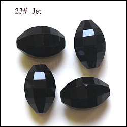 Imitation Austrian Crystal Beads, Grade AAA, Faceted, Oval, Black, 8x11mm, Hole: 0.9~1mm(SWAR-F056-11x8mm-23)