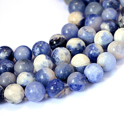 Natural Sodalite Round Bead Strands, 6~6.5mm, Hole: 1mm, about 63pcs/strand, 15.5 inch(G-OC0001-48)
