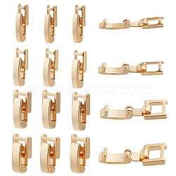 16 Sets 4 Styles Eco-Friendly Brass Watch Band Clasps, Long-Lasting Plated, Lead Free & Cadmium Free, Real 24K Gold Plated, 15~17x3.5~7.5x4mm, 4 sets/style(KK-BC0009-79)