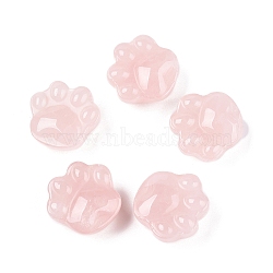 Natural Rose Quartz Cat Paw Print Figurines, for Home Office Desktop Decoration, 27.5~28x29.5~30x13~14mm(DJEW-N003-03I)