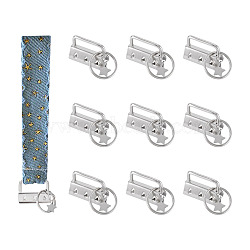 304 Stainless Steel Star Keychains, with Iron Rings, Platinum & Stainless Steel Color, 44mm(KEYC-TAC00071)