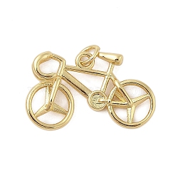 Bicycle Rack Plating Brass Pendants, Long-Lasting Plated, Lead Free & Cadmium Free, Real 18K Gold Plated, 15x24.5x6mm, Hole: 3mm(KK-Z074-35G)