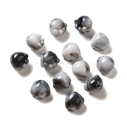 Two Tone Transparent Acrylic Beads, Paw, Black, 11x12x10mm, Hole: 1.8mm, about 701pcs/500g(TACR-P008-01A-05)