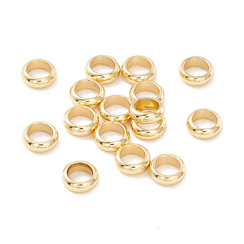 201 Stainless Steel Spacer Beads, Flat Round/Ring, Real 18K Gold Plated, 4x1.5mm, Hole: 2.5mm