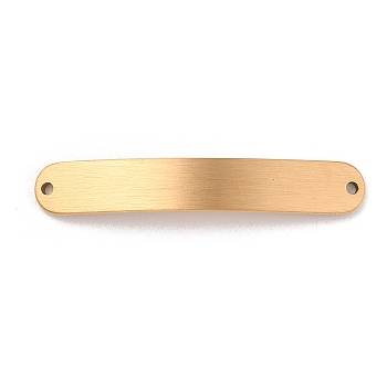 304 Stainless Steel Brushed Curved Rectangle Connector Charms, Golden, 6.5x39.5x1.5mm, Hole: 1.4mm