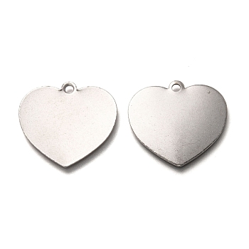 304 Stainless Steel Pendants, Stamping Blank Tag, Laser Cut, Heart, Stainless Steel Color, 26.5x25x0.5mm, Hole: 2mm