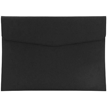 1Pc Imitation Leather Documents Pockets, Rectangle, Black, 240x330mm