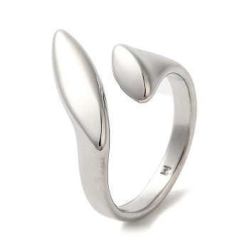 304 Stainless Steel Finger Ring, Horse Eye, Stainless Steel Color, 18.5mm, Inner Diameter: 18mm