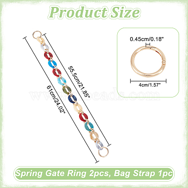 WADORN 1Pc Resin & Aluminum Chain Bag Straps(FIND-WR0007-84)-2