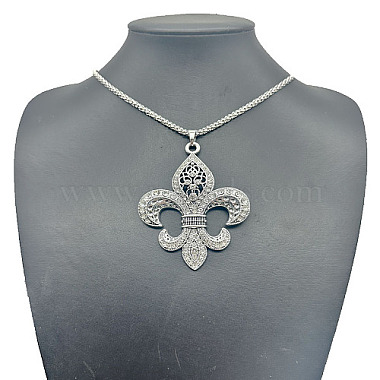 Tibetan Style Alloy Rhinestone Pendant Necklaces for Women Men(RH2699-1)-4
