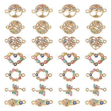 28Pcs 7 Styles Alloy Colorful Enamel Connector Charms(FIND-TA0002-46)-2