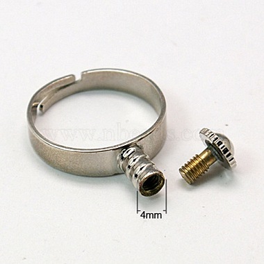ヨーロッパのビーズプラチナトーン真鍮のリングコンポーネント(X-KK-E287-P)-2