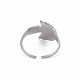 304 Stainless Steel Leaf Cuff Ring(RJEW-N038-041P)-2