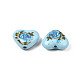 Flower Printed Opaque Acrylic Heart Beads(SACR-S305-28-G02)-3