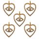 5Pcs Brass Micro Pave Clear Cubic Zirconia Pendants(ZIRC-SZ0002-42)-1