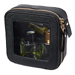 Square PU Leather Jewelry Box, Travel Portable Jewelry Case, Zipper Storage Boxes with Clear Window, for Necklaces, Rings, Earrings and Pendants, Black, 13x14x5.5cm(ODIS-WH20008-04C)