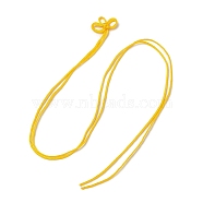 Nylon Lucky Knot Cord Amulet Yuki Pendant Decorations,  for Lucky Charm Knot, Gold, 392~400mm(AJEW-NH0001-01B)