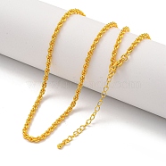 Brass Wheat Chain Necklaces for Women, Real 24K Gold Plated, 19.72 inch(501mm)(NJEW-G084-23G)