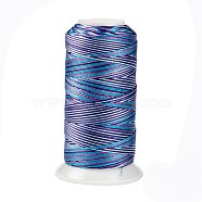 Segment Dyed Round Polyester Sewing Thread, for Hand & Machine Sewing, Tassel Embroidery, Royal Blue, 3-Ply 0.2mm, about 1000m/roll(OCOR-Z001-A-05)