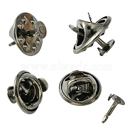Brass Lapel Pin Backs, Tie Tack Pin, Brooch Findings, Gunmetal, Tray: 11~12mm, Pin: 5x8mm(KK-YW0002-23B)