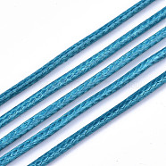 Waxed Polyester Cords, for Jewelry Making, Deep Sky Blue, 1.5mm, about 10m/roll(X-YC-R004-1.5mm-05)