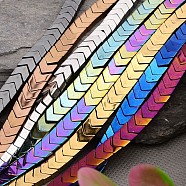 Electroplated Arrows Non-magnetic Synthetic Hematite Bead Strands, Mixed Color, 6x6x3mm, Hole: 1mm, about 101pcs/strand, 15.9 inch(G-E295-10)