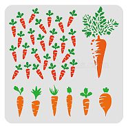 PET Hollow Out Drawing Painting Stencils, for DIY Scrapbook, Photo Album, Carrot Pattern, 30x30cm(DIY-WH0383-0038)