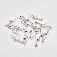 Tibetan Style Zinc Alloy Pendants, Lightning Bolt, Antique Silver, 20x5x2.5mm, Hole: 1.6mm(PALLOY-WH0067-20)