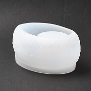 Oval Potting Display Holder Silicone Molds, for UV Resin, Epoxy Resin Craft Making, White, 144x112x67mm, Inner Diameter: 108x74mm(DIY-I096-17)