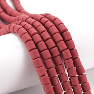 Polymer Clay Bead Strands, Column, FireBrick, 5~7x6mm, Hole: 1.5~2mm, about 61~69pcs/strand, 15.74 inch(CLAY-T001-C44)