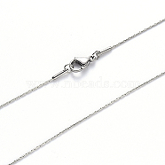 304 Stainless Steel Coreana Chain Necklace, with Lobster Claw Clasp, Stainless Steel Color, 19.68 inch(50cm)x1.2mm(NJEW-S420-005C-P)