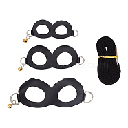 PU Leather & Alloy Hamster Harness Belt Traction Rope, Pet Collar Traction Rope, Black, 1400x11x1mm(AJEW-WH0248-524B)