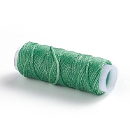 Waxed Polyester Cord, for Jewelry Making, Medium Sea Green, 0.8mm, about 30m/roll(YC-WH0007-03B-22)