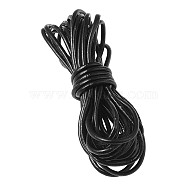 Cowhide Leather Cord, Leather Jewelry Cord, Jewelry DIY Making Material, Round, Black, 3mm(WL-TAC0002-01B-3mm)