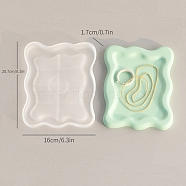 DIY Food Grade Silicone Storage Plate Molds, Decoration Making, Resin Casting Molds, For UV Resin, Epoxy Resin Jewelry Making, Rectangle, 207x160x17mm(PW-WG66931-02)