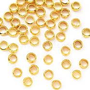 Brass Crimp Beads, Column, Golden, 4x2mm, Hole: 3mm(KK-S509-01G-06)