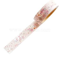 Adhesive Paper Tapes, Decorative Sticker Roll Tape, for Card-Making, Scrapbooking, Diary, Planner, Envelope & Notebooks, Star, 15mm, about 7.66 Yards(7m)/Roll(PW-WGFB7DB-09)