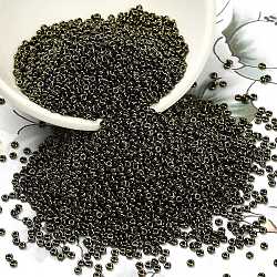 TOHO Demi Round Seed Beads, Japanese Seed Beads, Metallic Colours, (422) Gold Lustered Dark Chocolate Bronze Metallic, 11/0, 2.2x0.9mm, about 8666pcs/50g(Y-SEED-DR11-0422)
