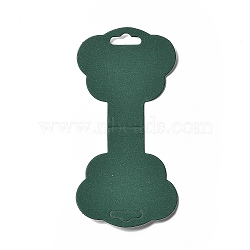 Folding Paper Jewelry Display Cards, for Necklaces Earrings Storage, Dark Green, Cloud, 11.2x5.2x0.05cm, Hole: 6x17mm(CDIS-M006-07B)
