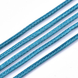 Waxed Polyester Cords, for Jewelry Making, Deep Sky Blue, 1.5mm, about 10m/roll(X-YC-R004-1.5mm-05)
