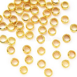 Brass Crimp Beads, Golden, 4x2mm, Hole: 3mm(KK-S509-01G-06)