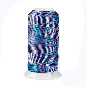 Segment Dyed Round Polyester Sewing Thread, for Hand & Machine Sewing, Tassel Embroidery, Royal Blue, 3-Ply 0.2mm, about 1000m/roll