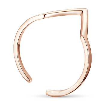 TINYSAND? Rose Gold Triangle Adjustable Cuff Rings, Open Rings, Size 6, Rose Gold, 16mm