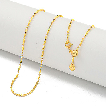 Heart 925 Sterling Silver Ball Chain Necklaces, Real 18K Gold Plated, 19.80 inch(50.3cm)