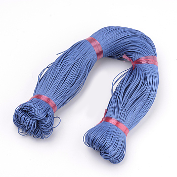Waxed Cotton Cord, Cornflower Blue, 1mm, about 360yard/bundle(330m/bundle)
