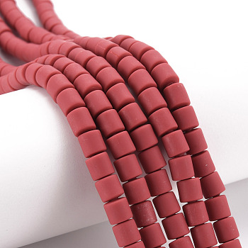 Polymer Clay Bead Strands, Column, FireBrick, 5~7x6mm, Hole: 1.5~2mm, about 61~69pcs/strand, 15.74 inch