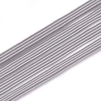 Flat Elastic Cord, with Nylon Outside and Rubber Inside, Gray, 7x1.5mm, about 100yard/bundle(300 feet/bundle)