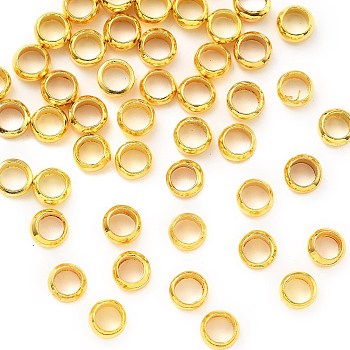 Brass Crimp Beads, Column, Golden, 4x2mm, Hole: 3mm