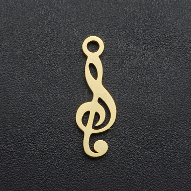 Golden Musical Note Stainless Steel Pendants